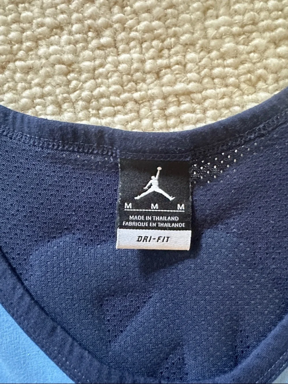 Jordan North Carolina Carolina Blue & Navy Basketball Tank
